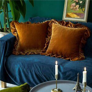 Velvet Throw Pillow Cover Soft Decorative Luxurious Solid Square Cushion Case